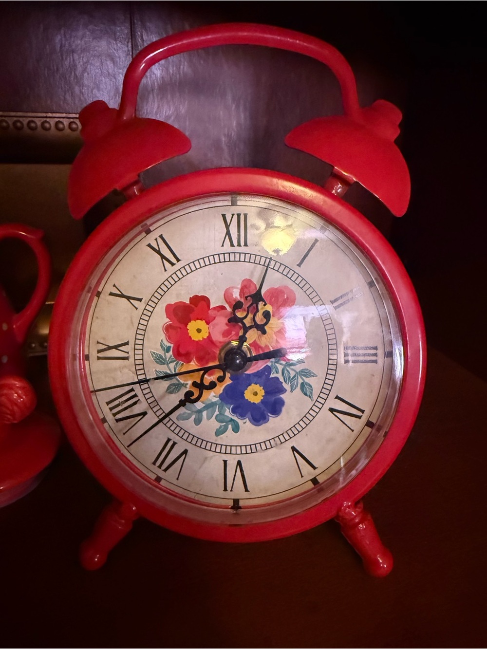 Pioneer Woman Red Floral Table clock